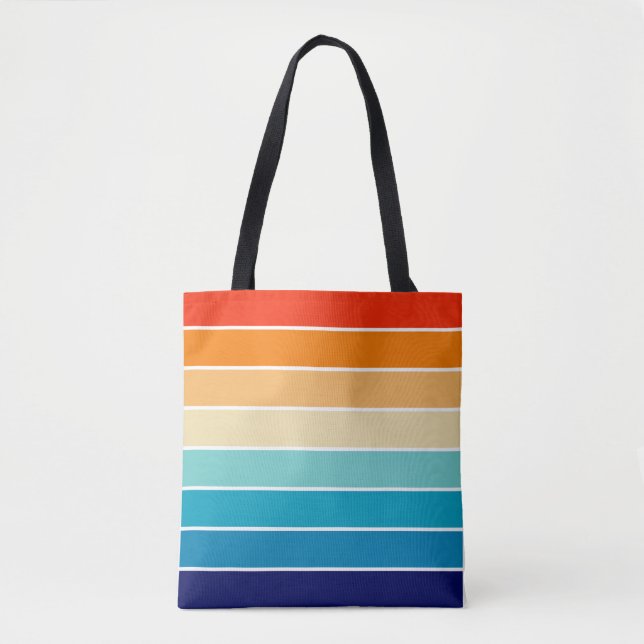 Tote Bag 70s Rainbow Stripes (Devant)