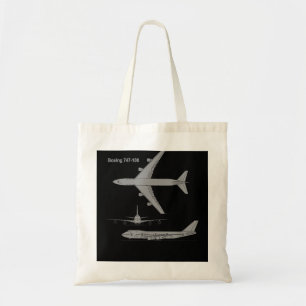 Tote Bag 747 Avion Tiré à la main Graphique Tirage