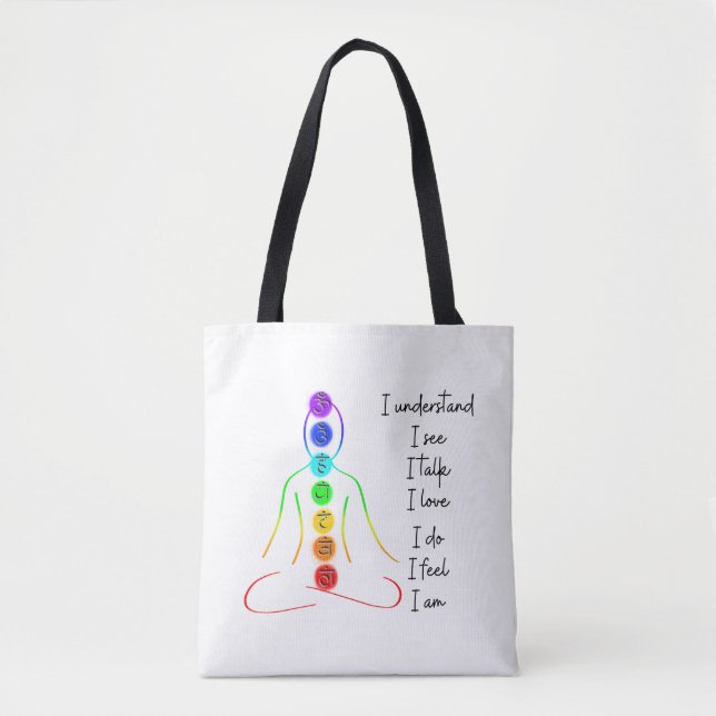 Tote Bag 7 Chakras Style Yoga Méditation (Devant)