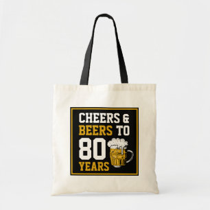 Tote Bag 80e anniversaire Cheers & Bières à 80 ans