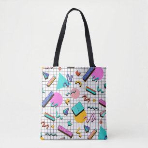 Tote Bag 80s À damiers lumineux : Vintage Géométrique.