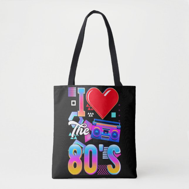 Tote Bag 80s Musique Radio Amour 80 Disco (Devant)