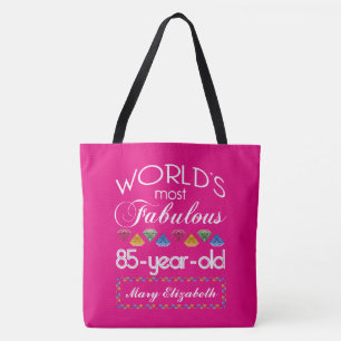 Tote Bag 85th Anniversaire la plupart de rose coloré