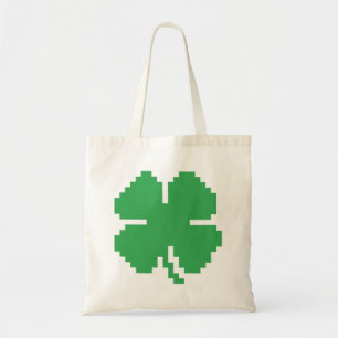 Tote Bag 8 bits Pixel Lucky Four Leaf Clocher