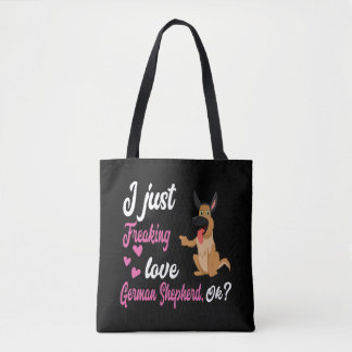 Tote Bag 8 J'Aime Juste Freaking Amour Berger Allemand OK