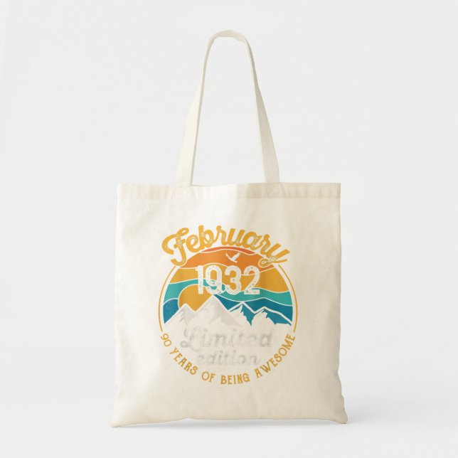Tote Bag 90e Anniversaire Cadeau 90 Ans Awesome depuis Febr (Devant)