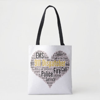 Tote Bag 911 Dispatcher Word Cloud