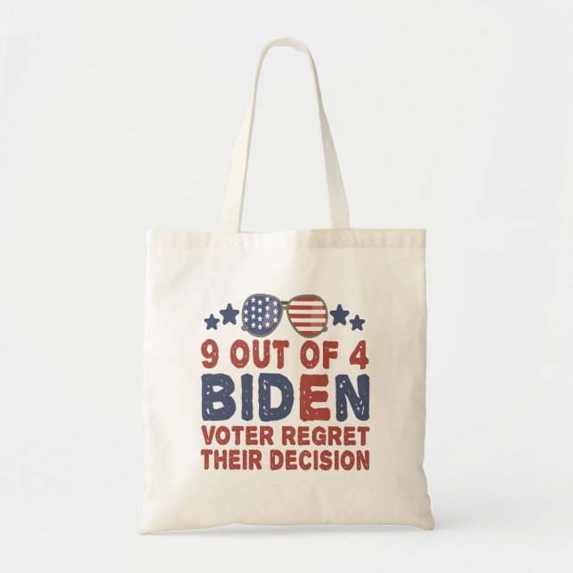 Tote Bag 9 Électeurs De Biden Sur 4 Regrettent Leur Cadeau  (Devant)