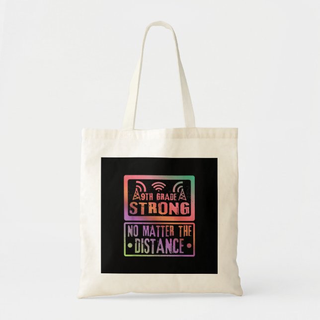 Tote Bag 9E Année Forte Peu Importe L'Enseignant À Distance (Devant)