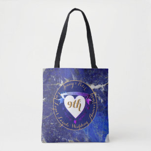 Tote Bag 9e anniversaire du Mariage Lapis Lazuli Couleur