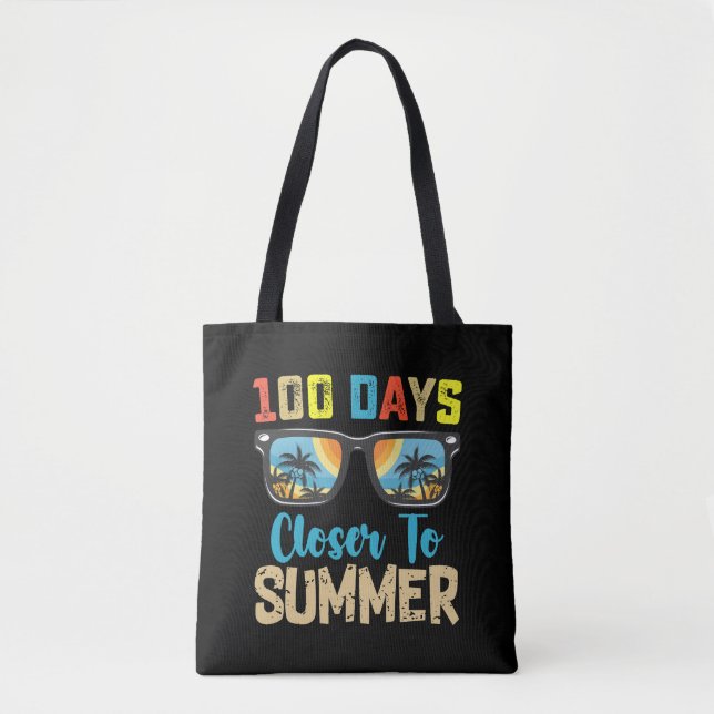 Tote Bag À 100 jours de l'école de vacances d'été (Devant)