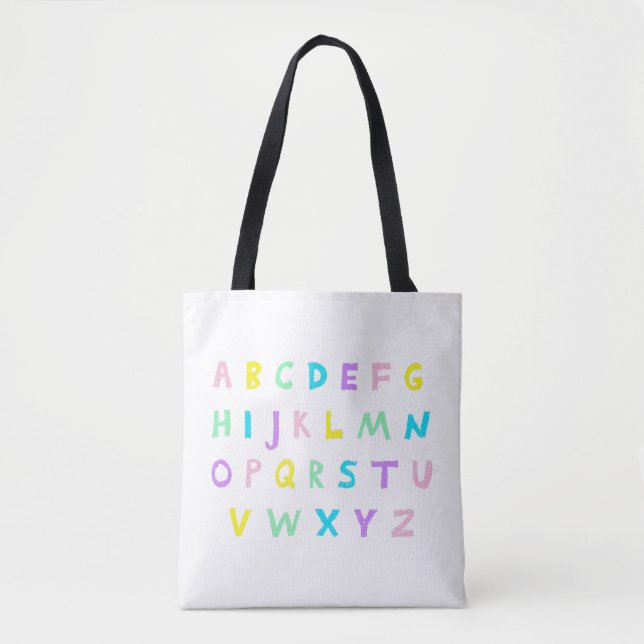 Tote Bag A-B-C pastel (Devant)