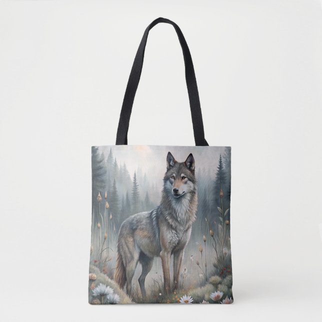Tote Bag A Beautiful Forest Wolf (Devant)