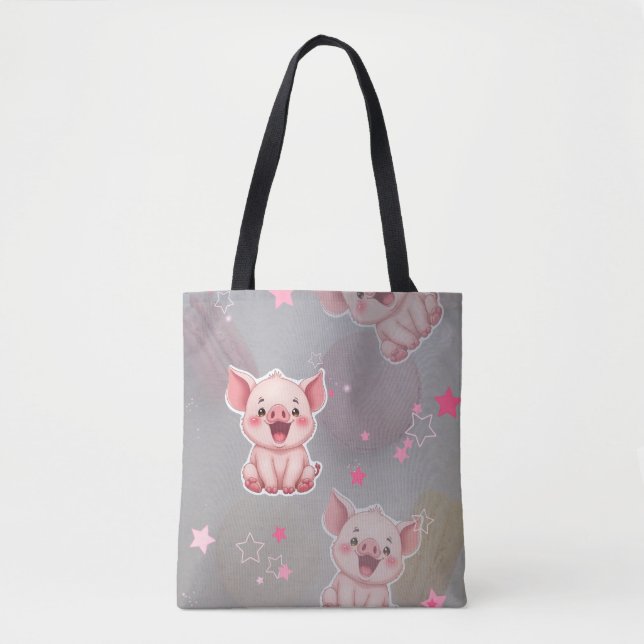 Tote Bag A cheerful day for Piggy  (Devant)