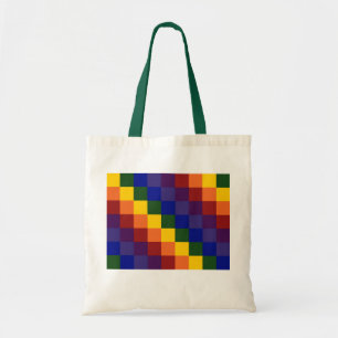 Tote Bag à damiers arc-en-ciel