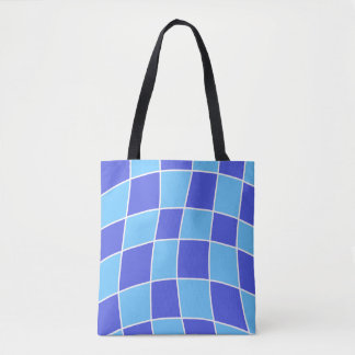 Tote Bag À damiers bleu