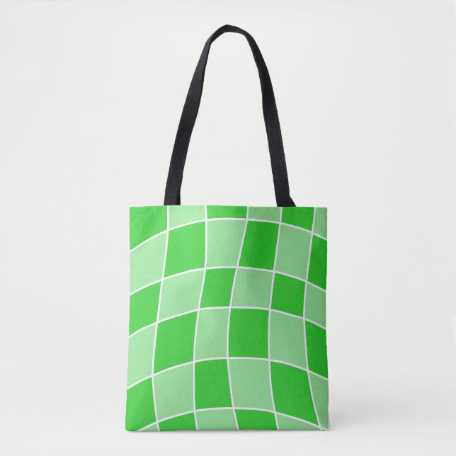 Tote Bag À damiers verte (Devant)