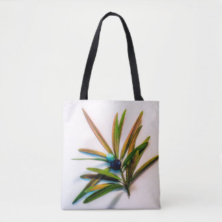 Tote Bag À feuillage persistant Sprig avec Berries Fourre-t