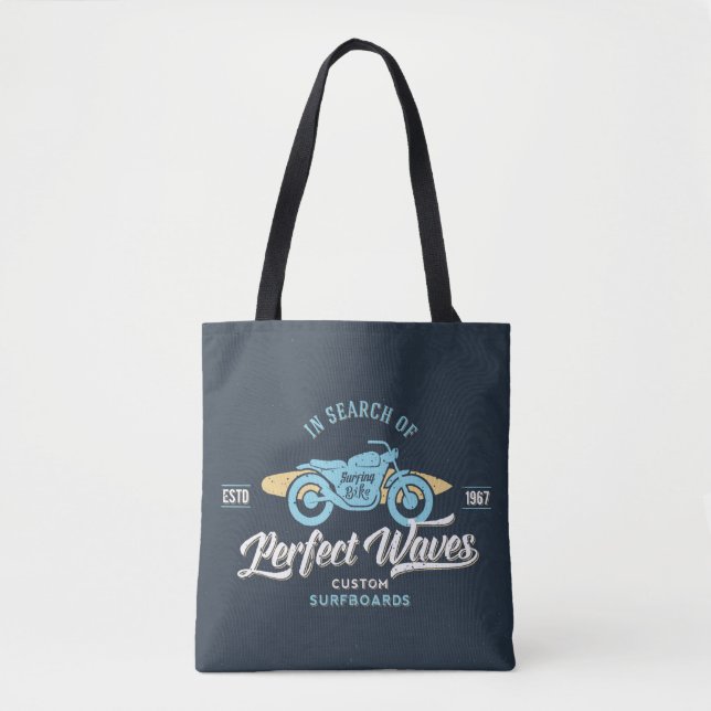Tote Bag À la recherche de l'affiche parfaite de vagues (Devant)