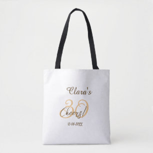 Tote Bag À la santé de trente ans d'anniversaire brun orang