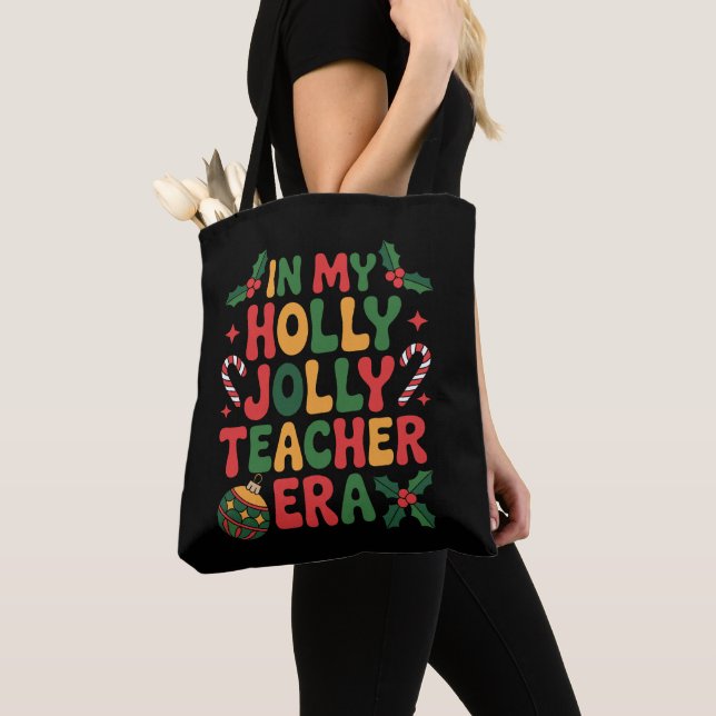 Tote Bag À l'époque de mon professeur joyeusement de Noël e (De près)