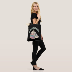 Tote Bag À l'ère de ma lecture, chat mignon et confortable,