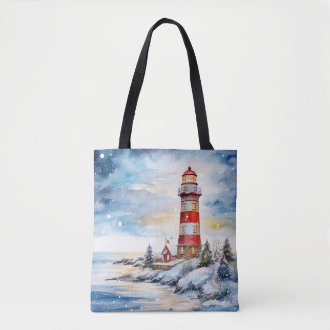 Tote Bag A Lighthouse in Winter (Devant)