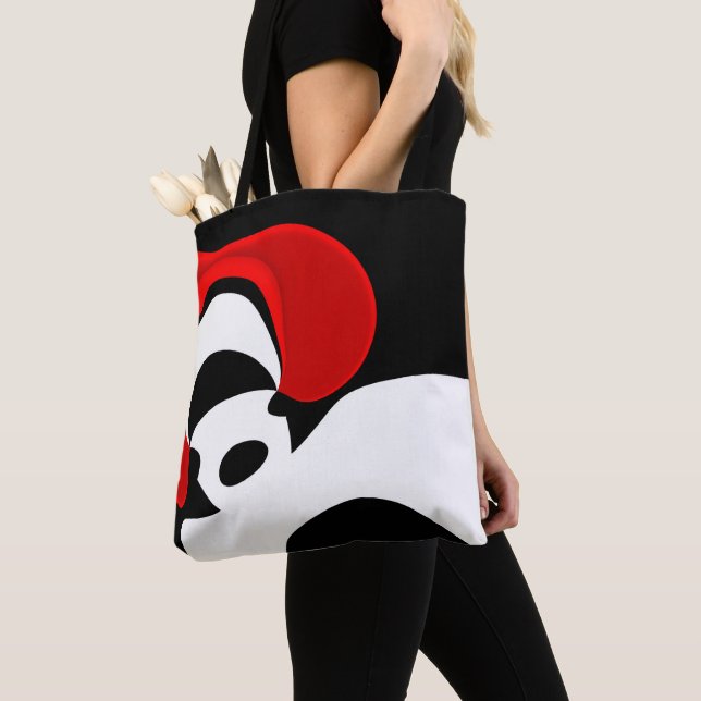 Tote Bag À M. Redd : Noir, blanc et rouge Abstraits (De près)