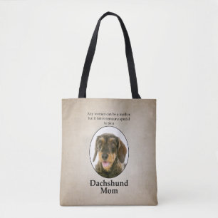 Tote Bag À poils durs Dachshund Maman Fourre-tout