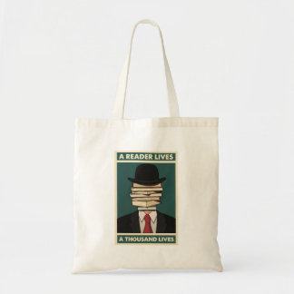 Tote Bag A Reader Lives a Thousand Lives Bibliophile Wisdom