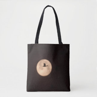 Tote Bag A Snow Goose Against A Full Moon | New Mexico