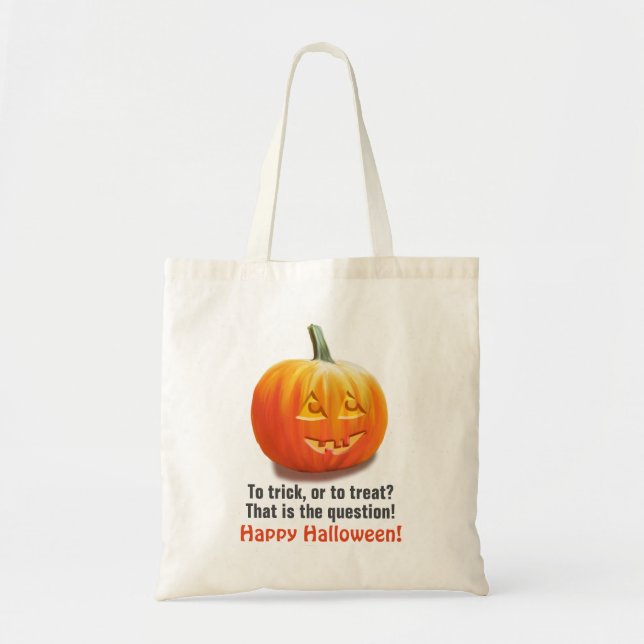 Tote Bag À Trick ou à Treat? Halloween Jack o'Lantern Adul (Devant)