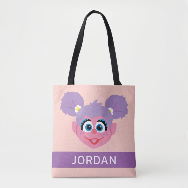 Tote Bag Abby Cadabby | Face de fleurs | Ajouter Votre Nom (Devant)