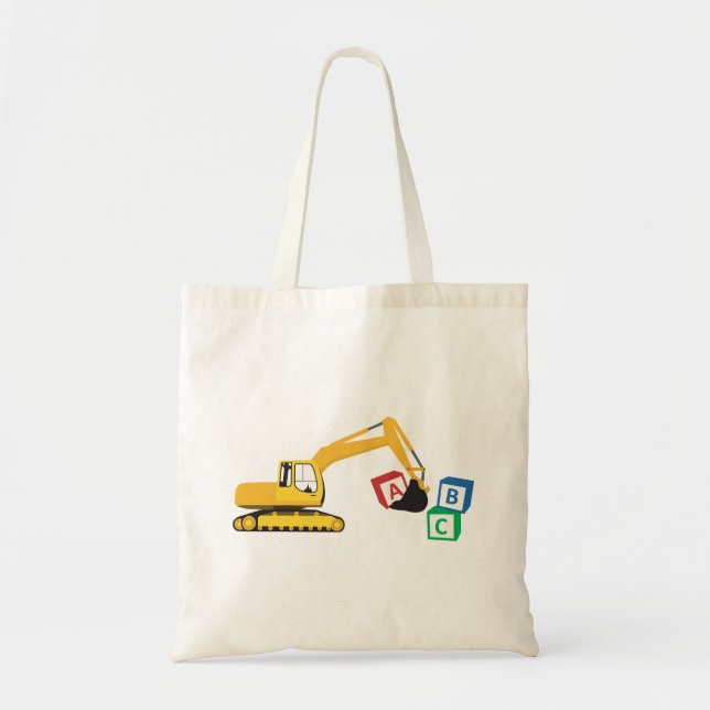 Tote Bag ABC Excavator Construction Truck (Devant)