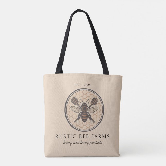 Tote Bag Abeille à Miel Rustique Apiary Apiculteur (Dos)