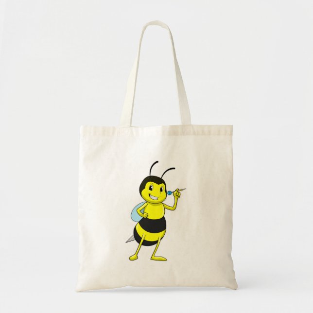 Tote Bag Abeille aux fléchettes avec tarte (Devant)
