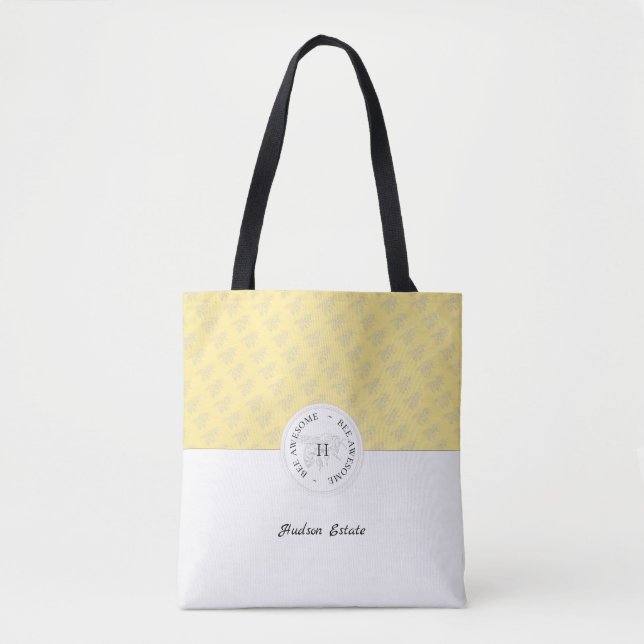 Tote Bag Abeille Awesome Miel d'argent Bee Personnalisé Mon (Devant)