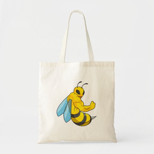 Tote Bag Abeille comme culturiste (Devant)
