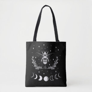 Tote Bag Abeille Croissant Lune Wicca Goth Insect
