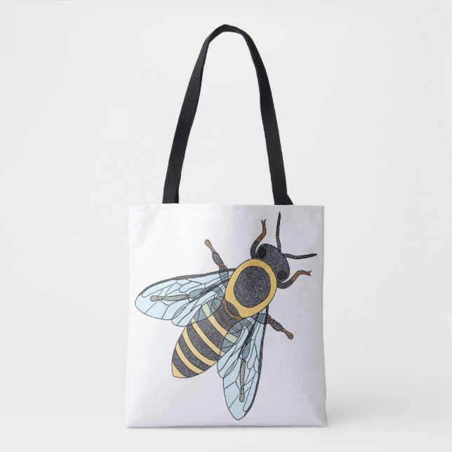 Tote Bag Abeille de miel (blanc unique) - Fourre-tout (Devant)