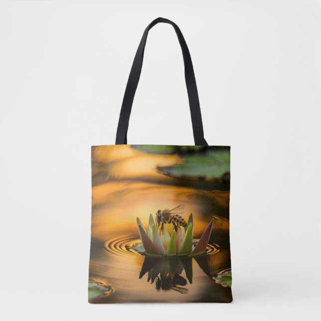 Tote Bag Abeille de miel sur la fleur (Devant)