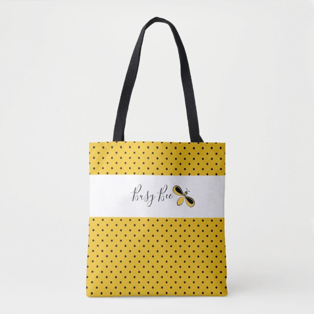 Tote Bag Abeille occupée, minuscules points noirs à l'épaul (Devant)