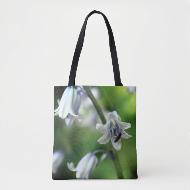 Tote Bag Abeille sur Bluebell Flower Close Up (Devant)
