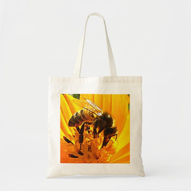 Tote Bag Abeille sur une fleur (Devant)