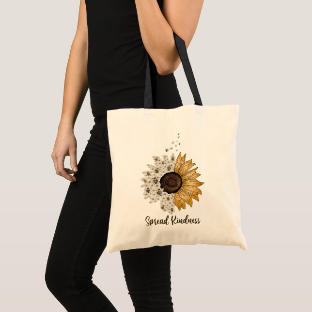 Tote Bag Abeille vintage Et Tournesol (Devant (produit))