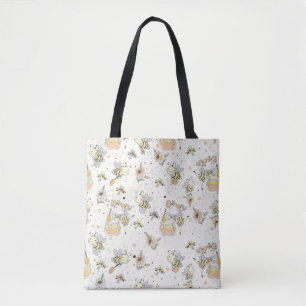 Tote Bag Abeilles à Miel, Fées & Bébé Abeilles en Motif San
