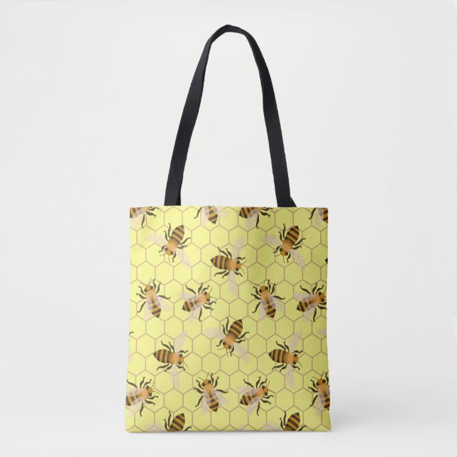 Tote Bag Abeilles de miel, Sauvez les abeilles, motif des a (Devant)