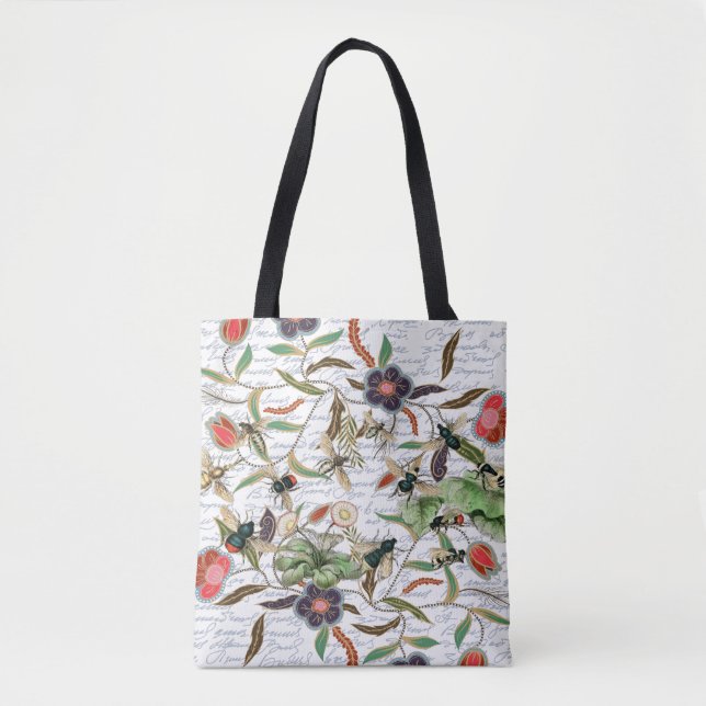 Tote Bag Abeilles et fleurs Vintages (Devant)