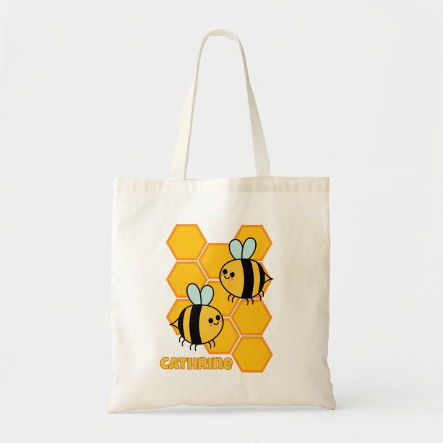 Tote Bag Abeilles Et Peigne D'Honneur Conception Personnali (Devant)