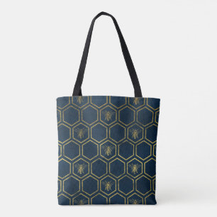 Tote Bag Abeilles et peigne français de miel
